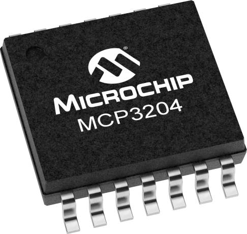 Photo du MCP3204 en boîtier SOIC