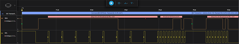 Binho I3C BasicSM Protocol Analyzer Screenshot - Dynamic Address Assignment of the PIC18-Q20