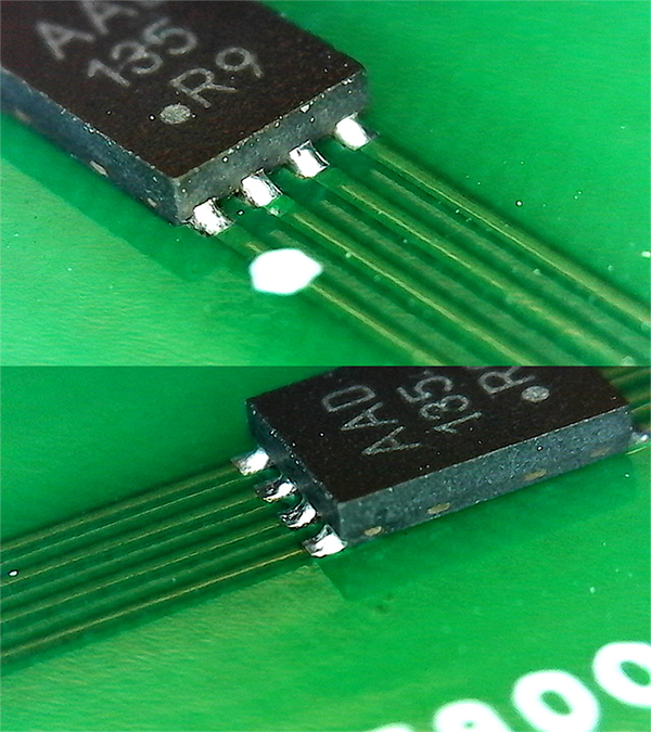 Wettable Flank DFN Showing Easily Visible Solder Joints