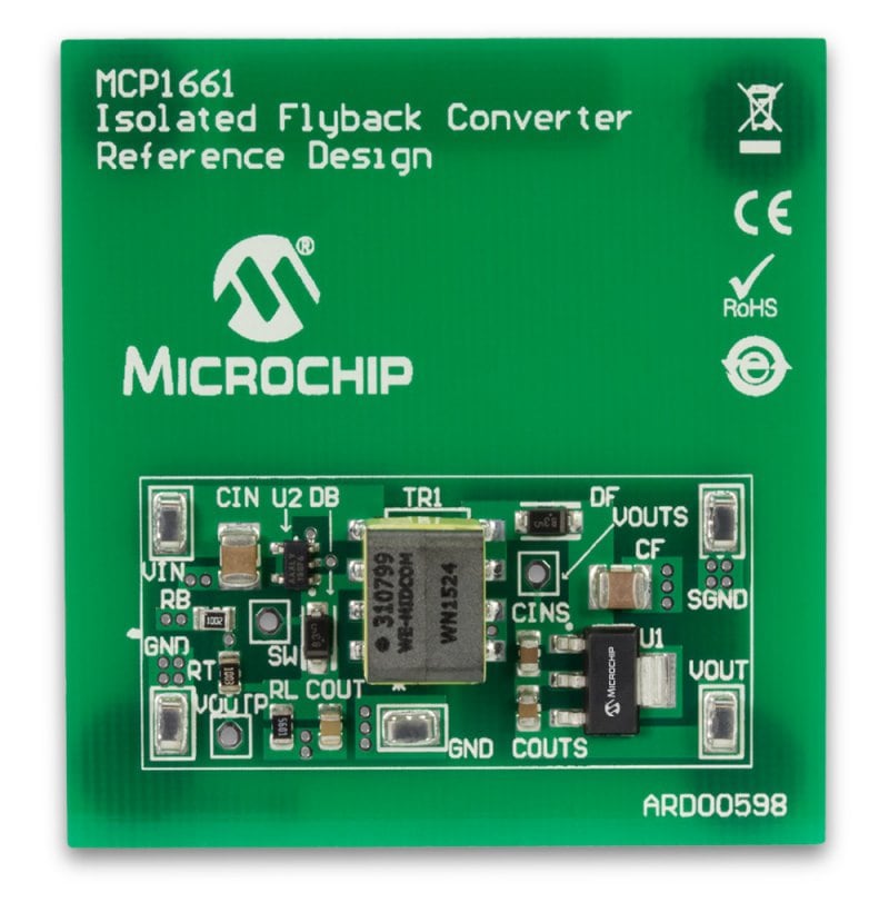 1389-ard00598-mcp1661-fly-converter-reference-design-evaluation-board