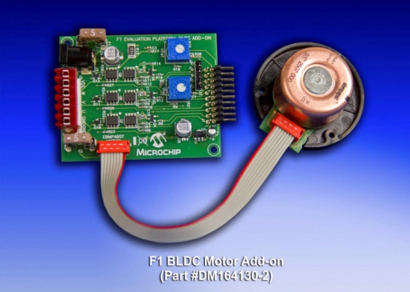 DM164130-6 - Microchip - Brushed DC Motor Add On for F1 LV Evaluation  Platform, 2 MOSFETs HB Circuit for BDC Motor Drive