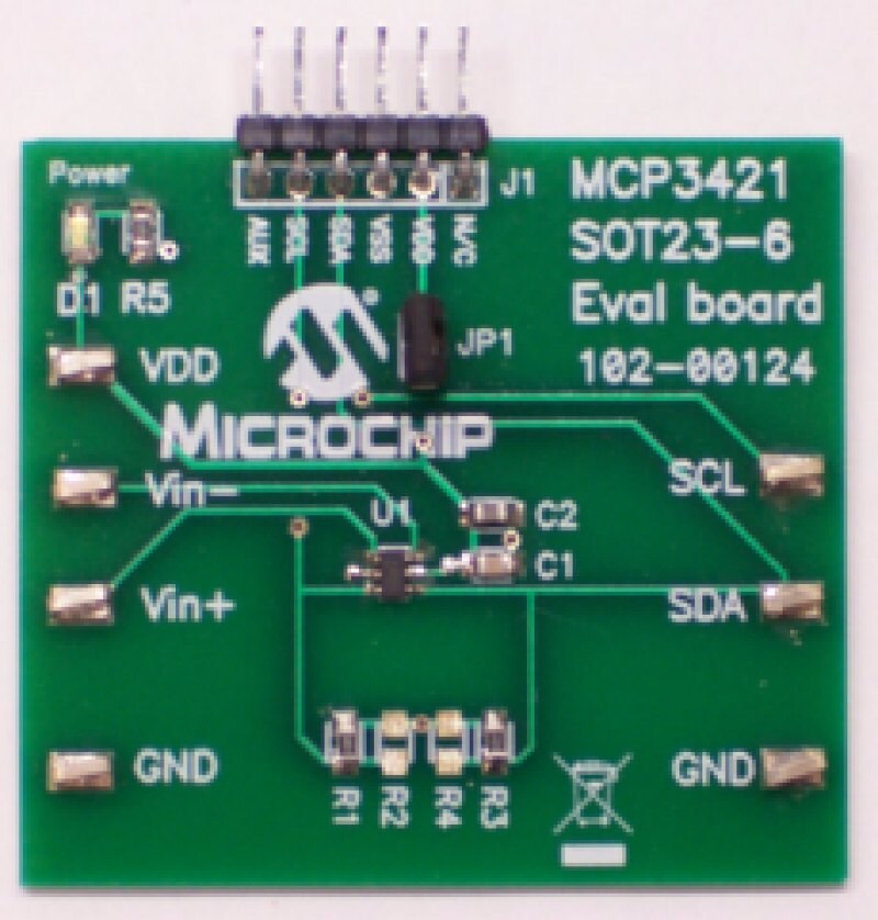 MCP3421 SOT23-6 EVALUATION BOARD