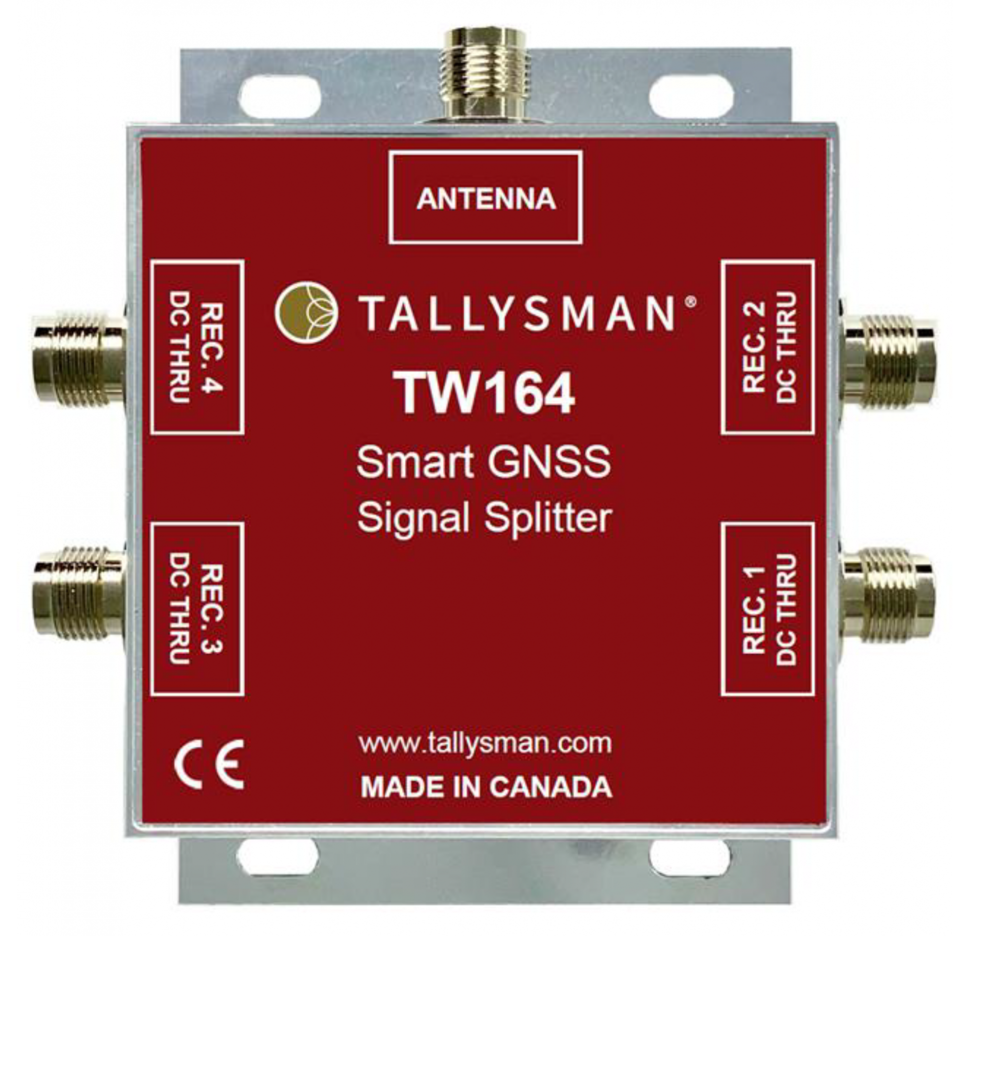 Multi-Band GNSS 1:4 Splitter With Two 3-Foot Cables 
