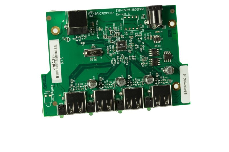EVB-USB2514BC_USB2512B-High-Speed-USB-2.0-Multi-TT-4-Port-Hub-with-Battery-Charging-Support-Evaluation-Board_angle_transparent