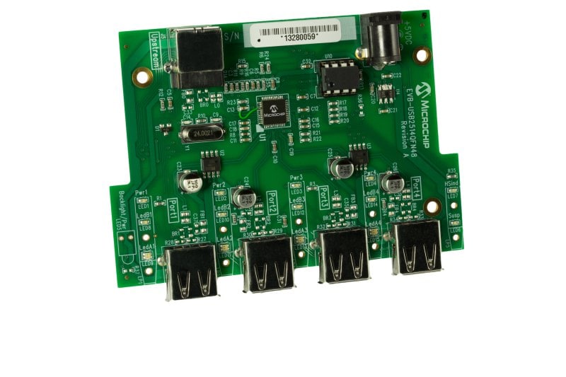 EVB-USB2514QFN48_USB2514-High-Speed-USB-2.0-TT-2-Port-Hub-in-Tiny-QFN-Package-Evaluation-Board_angle_transparent