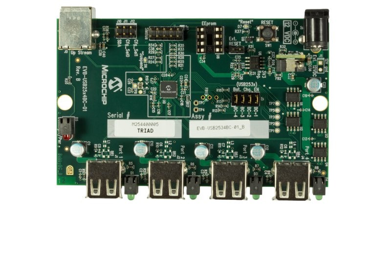 USB2534 4-PORT USB 2.0 SMARTHUB EVB | Microchip Technology