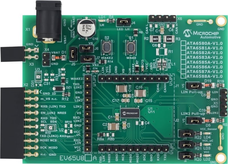 ATA6588A CAN/LIN SBC Development Board