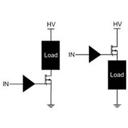 MOSFET high side or low side driver circuit diagram