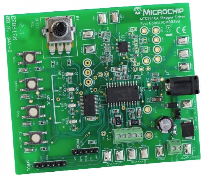 MTS2916A Dual Full-Bridge Stepper Motor Driver Evaluation Board