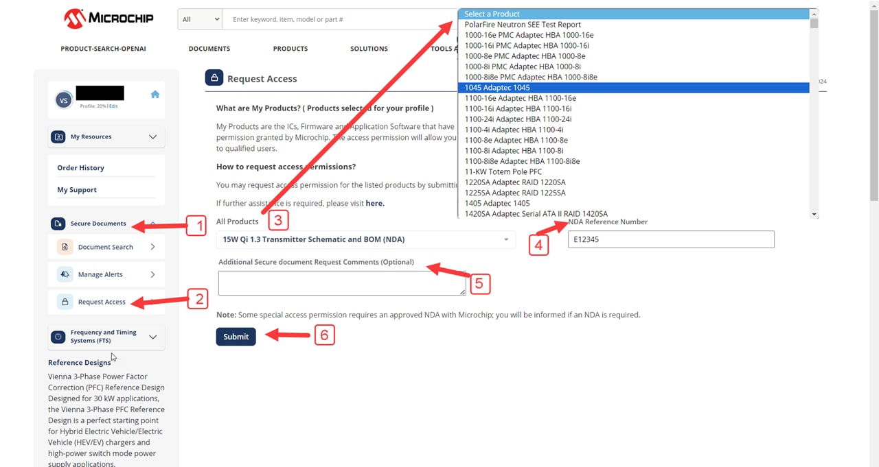 Screen: Requesting Access to Information About Specific Products
